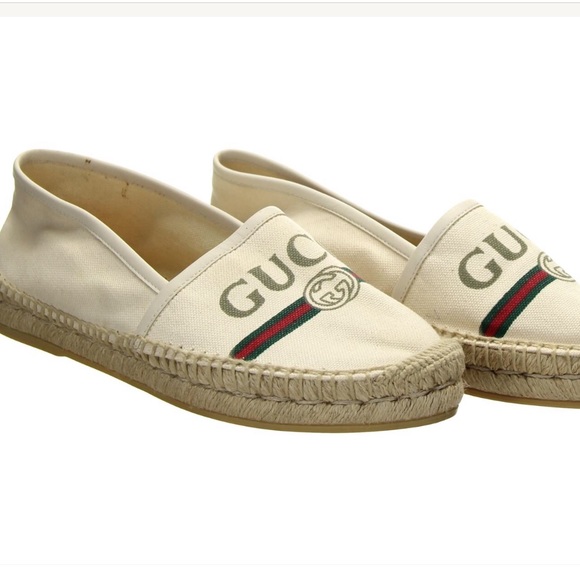 gucci logo canvas espadrilles
